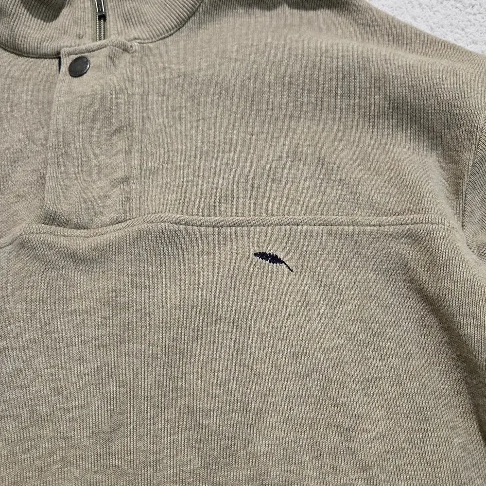 Bob Timberlake Sweater Men's L 1/4 zip Long Sleeve Pullover Heather Brown